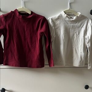 H&M Kids Long Sleeve Tops - Burgundy and White